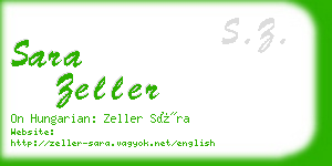 sara zeller business card